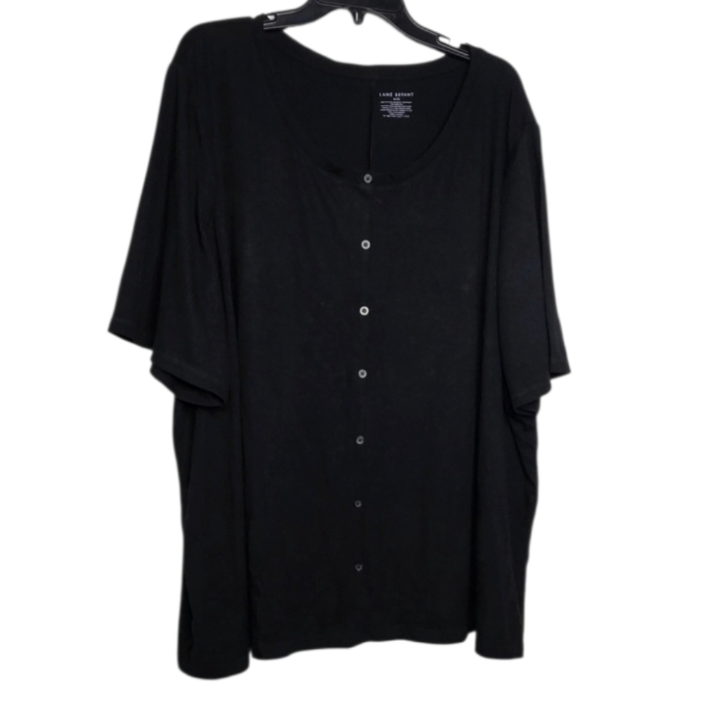 Lane Bryant Black Ribbed Top